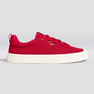 IBI Cariuma Low Top Bamboo Weave Knit Vegan Hombre Rojas | QZ9067153