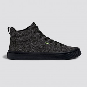 IBI HIGH Cariuma High Top Bamboo Weave Knit Vegan Mujer Negras | NJ3768509