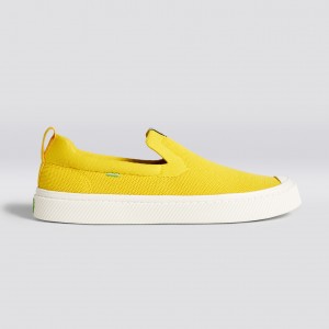 IBI Slip-On Cariuma Low Top Bamboo Weave Knit Vegan Hombre Amarillo | TH3914026