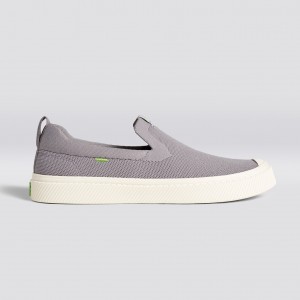 IBI Slip-On Cariuma Low Top Bamboo Weave Knit Vegan Mujer Gris Claro | VT9854361