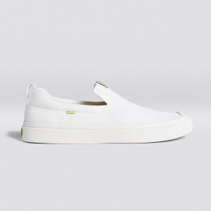 IBI Slip-On Cariuma Low Top Bamboo Weave Knit Vegan Mujer Blancas | UD3217549