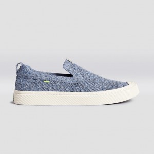 IBI Slip-On Cariuma Low Top Bamboo Weave Knit Vegan Hombre Azules | LN0157946