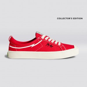 OCA LOW Cariuma Low Top Lona Vegan Mujer Rojas | JX1427698