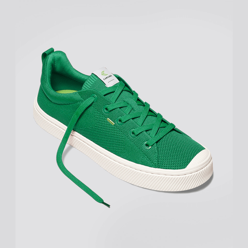 IBI Cariuma Low Top Bamboo Weave Knit Vegan Hombre Verde | BH3512078