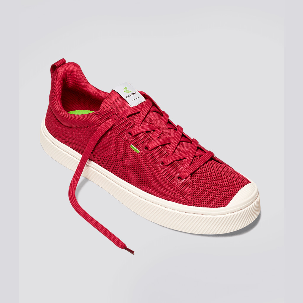 IBI Cariuma Low Top Bamboo Weave Knit Vegan Hombre Rojas | QZ9067153