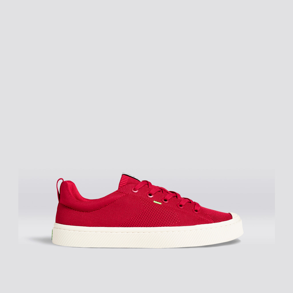 IBI Cariuma Low Top Bamboo Weave Knit Vegan Hombre Rojas | QZ9067153