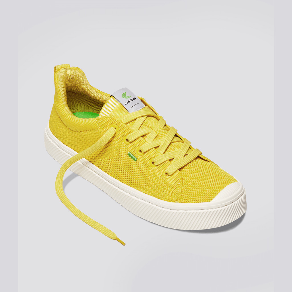 IBI Cariuma Low Top Bamboo Weave Knit Vegan Mujer Amarillo | CT0681274