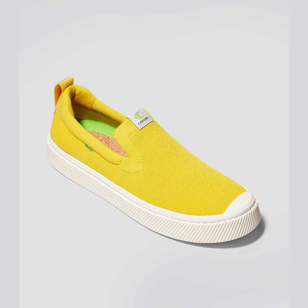 IBI Slip-On Cariuma Low Top Bamboo Weave Knit Vegan Hombre Amarillo | TH3914026