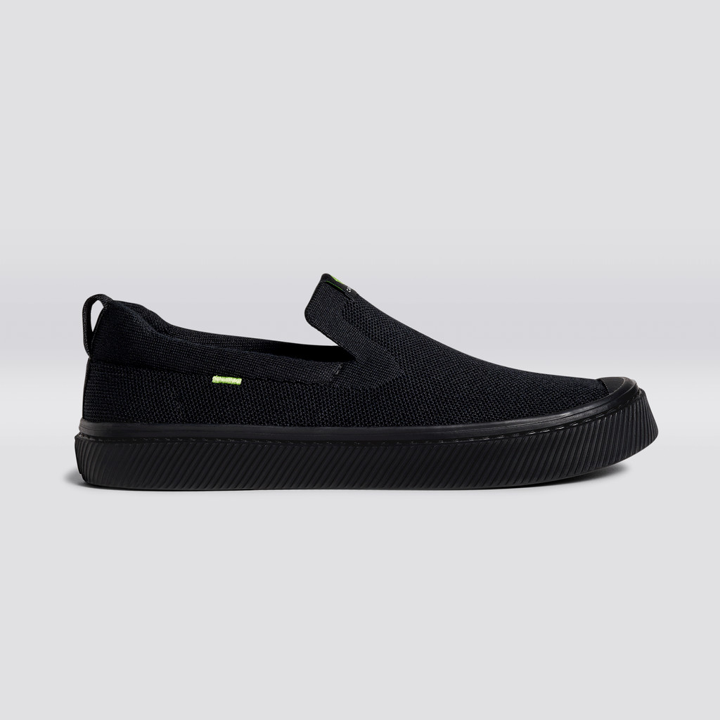 IBI Slip-On Cariuma Low Top Bamboo Weave Knit Hombre Negras | US2546809