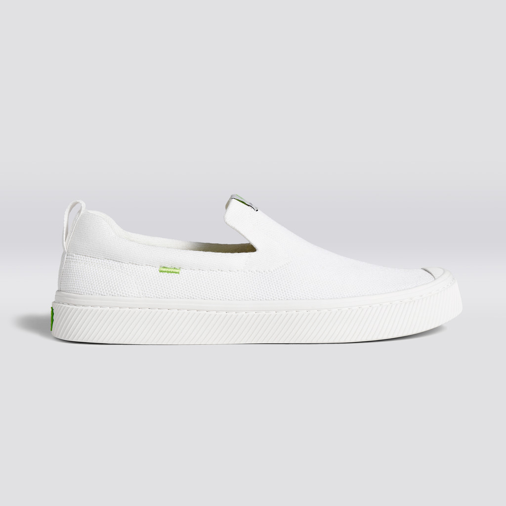 IBI Slip-On Cariuma Low Top Bamboo Weave Knit Vegan Hombre Blancas | KC5308924