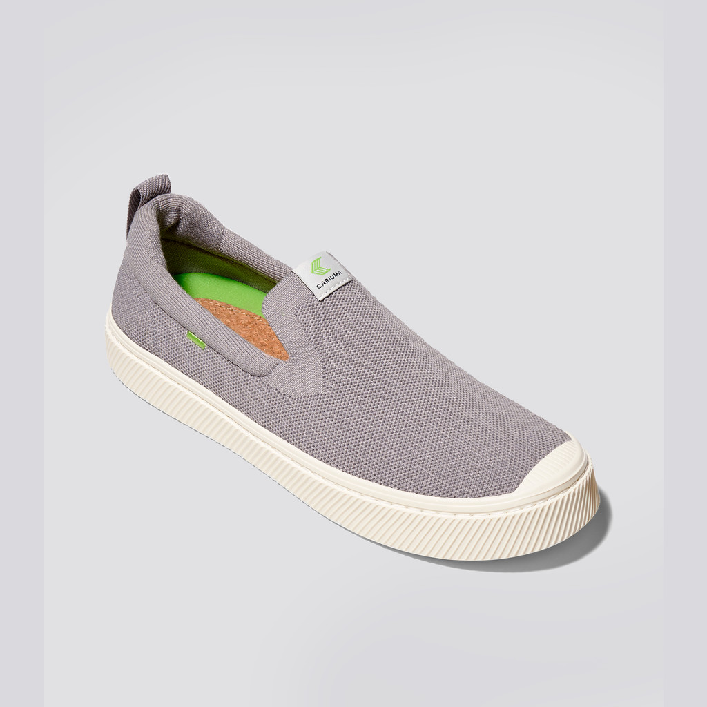 IBI Slip-On Cariuma Low Top Bamboo Weave Knit Vegan Hombre Gris Claro | EI2095481