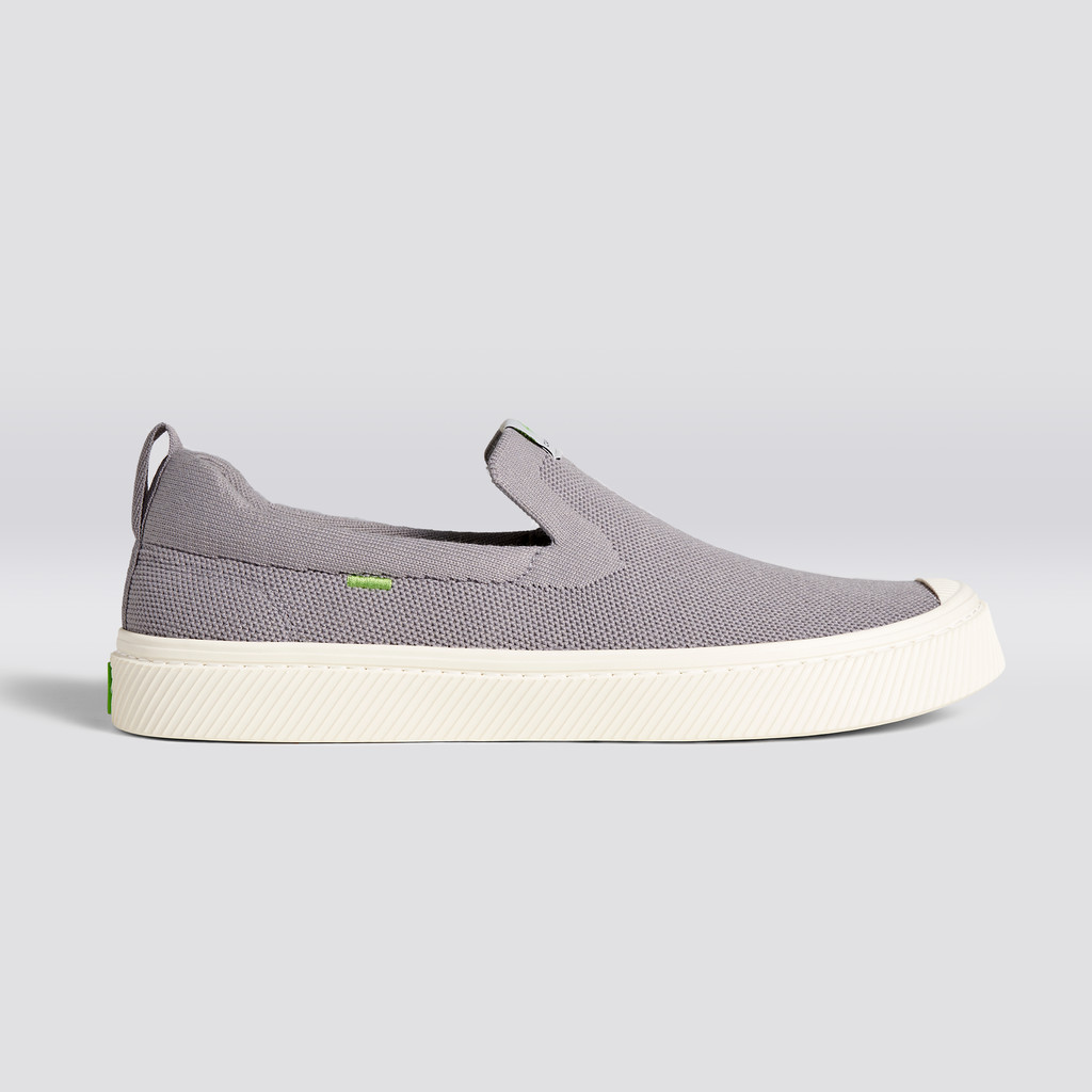 IBI Slip-On Cariuma Low Top Bamboo Weave Knit Vegan Hombre Gris Claro | EI2095481