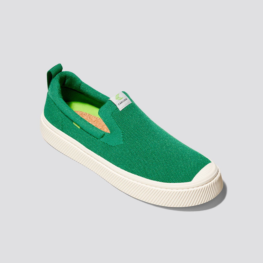 IBI Slip-On Cariuma Low Top Bamboo Weave Knit Vegan Hombre Verde | WM1564072