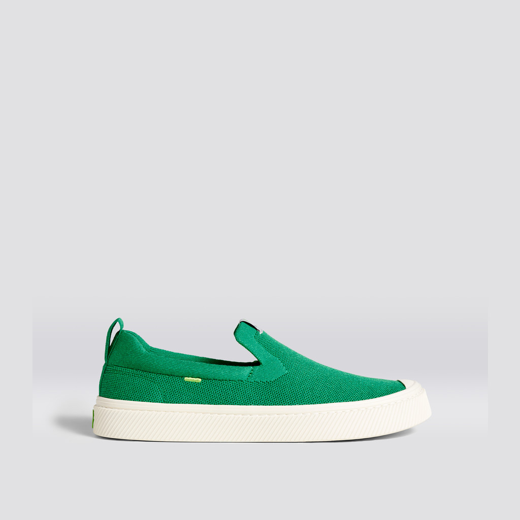 IBI Slip-On Cariuma Low Top Bamboo Weave Knit Vegan Hombre Verde | WM1564072