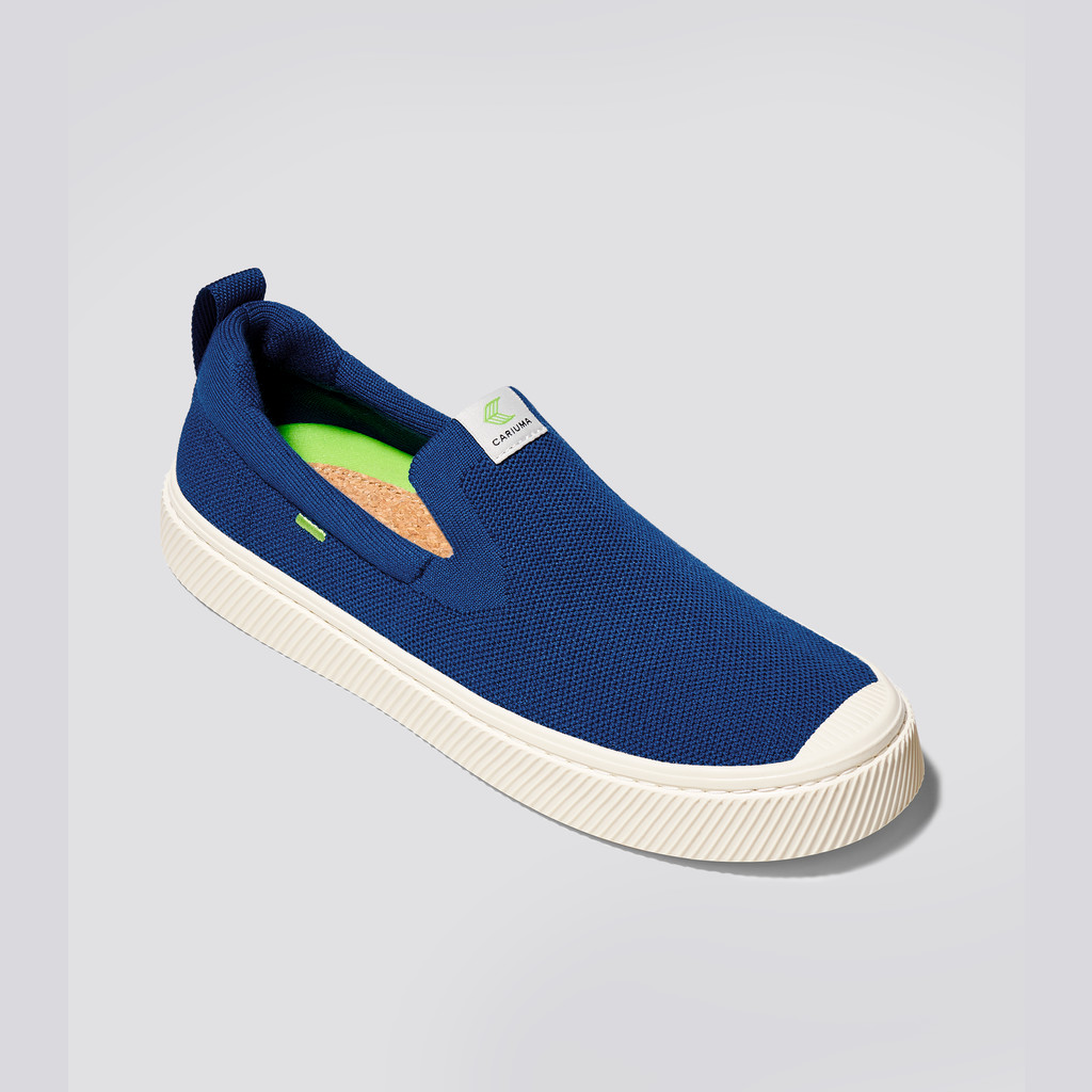 IBI Slip-On Cariuma Low Top Bamboo Weave Knit Vegan Mujer Azules | XU9826517