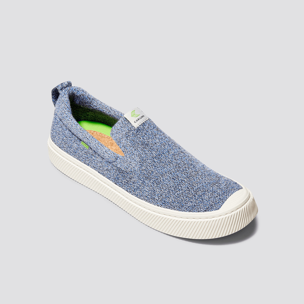 IBI Slip-On Cariuma Low Top Bamboo Weave Knit Vegan Mujer Azules | PK7645089