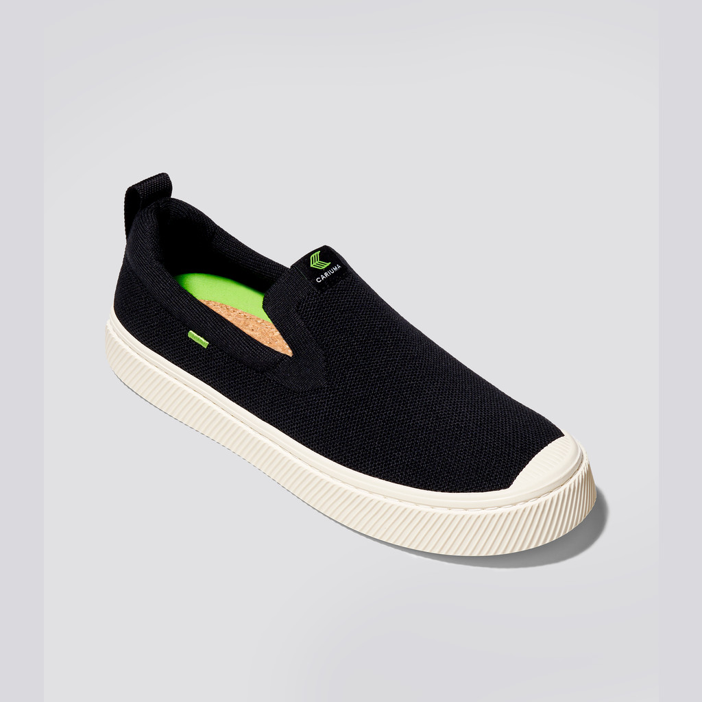 IBI Slip-On Cariuma Low Top Bamboo Weave Knit Vegan Mujer Negras | CO0618473