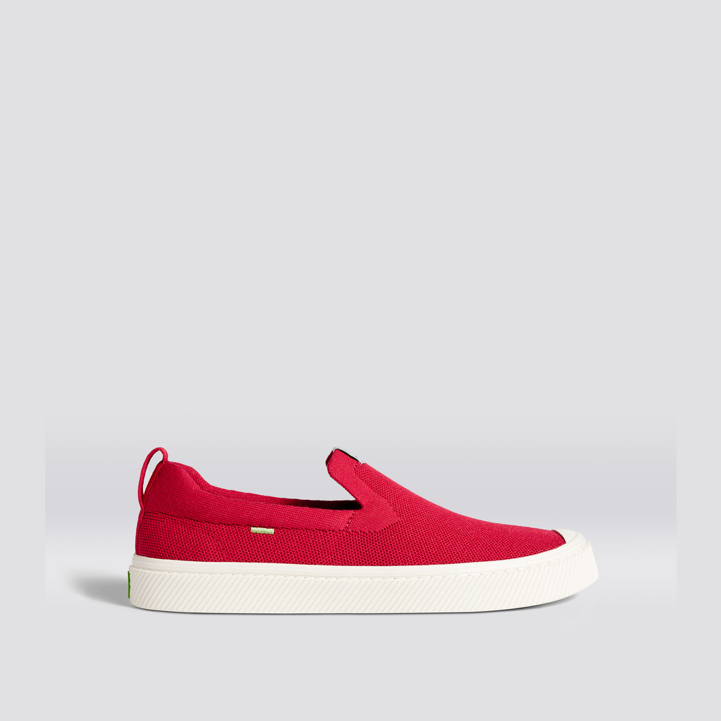 IBI Slip-On Cariuma Low Top Bamboo Weave Knit Vegan Hombre Rojas | DX6527901