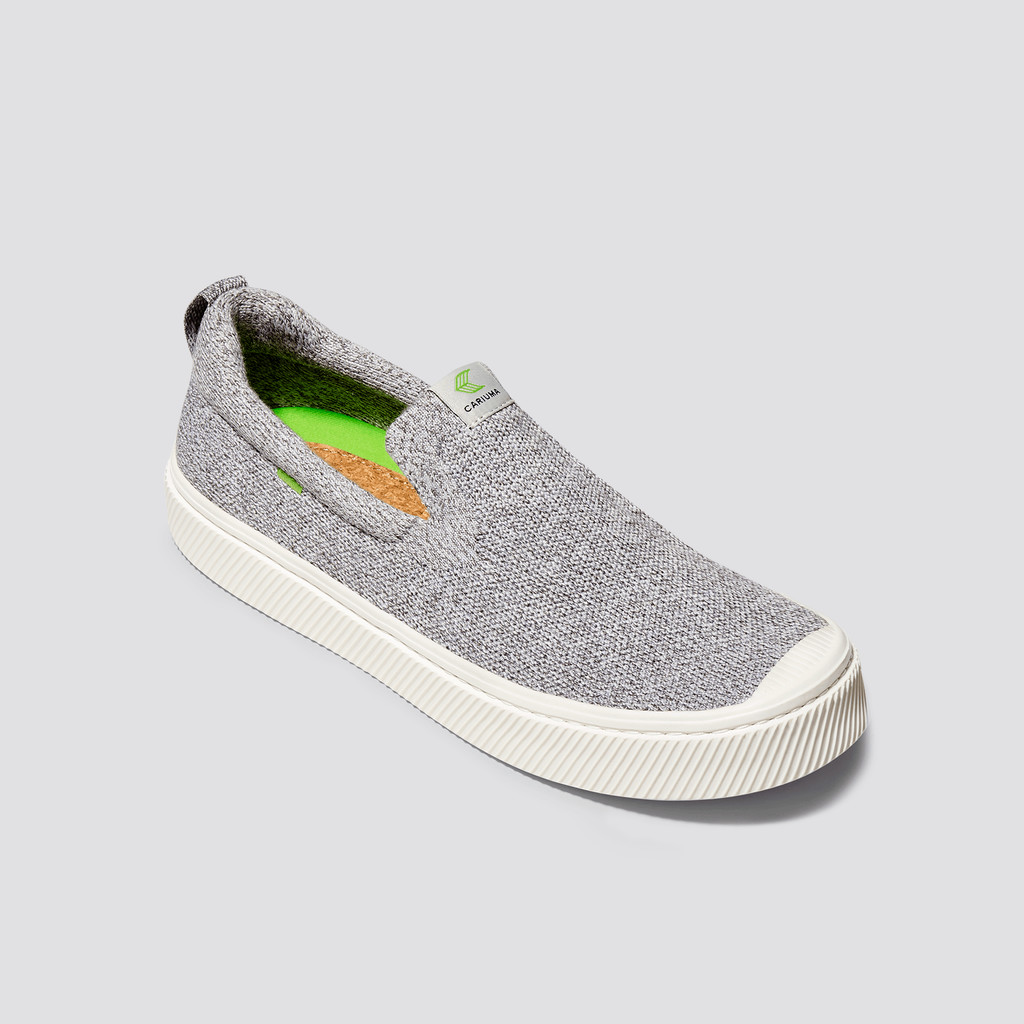 IBI Slip-On Cariuma Low Top Bamboo Weave Knit Vegan Mujer Gris Claro | XG8965013