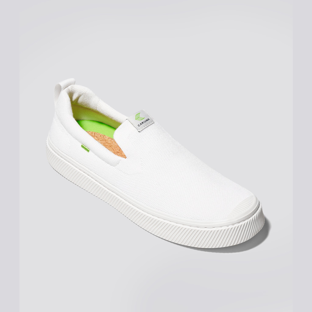 IBI Slip-On Cariuma Low Top Bamboo Weave Knit Vegan Mujer Blancas | UD3217549