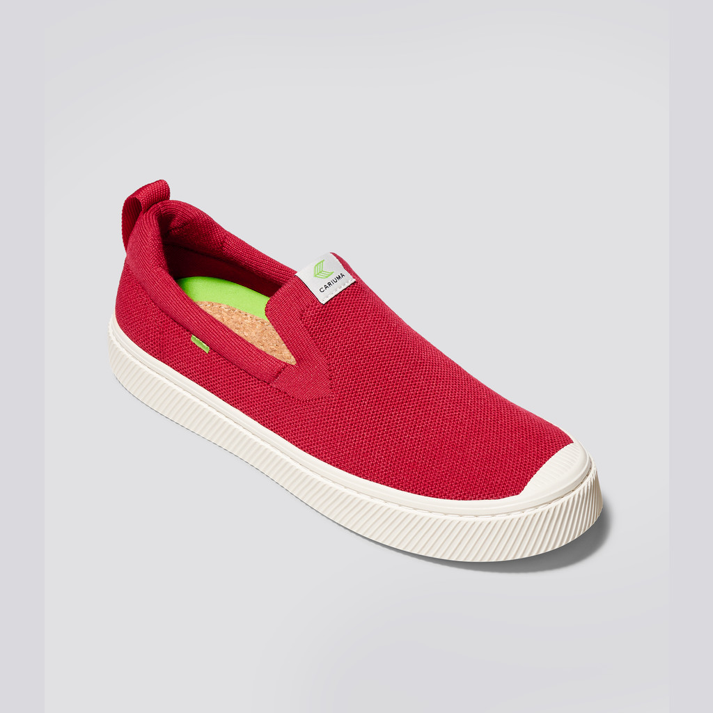 IBI Slip-On Cariuma Low Top Bamboo Weave Knit Vegan Mujer Rojas | KX5649128